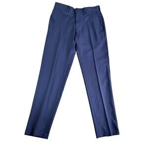 Haggar Premium Stretch Dress Pants Mens 30W x 30L Blue Slim Fit Business NWT